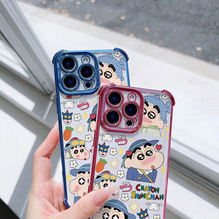 Ốp Điện Thoại Crayon Shin-chan Cho Xiaomi Redmi Note 13 12 14 Pro Plus 10 11 11S 10S Redmi A5 15C 14C 13C 12C 10C A3 A2 A1 Túi Khí Mạ Điện Thời Trang Chống Va Đập