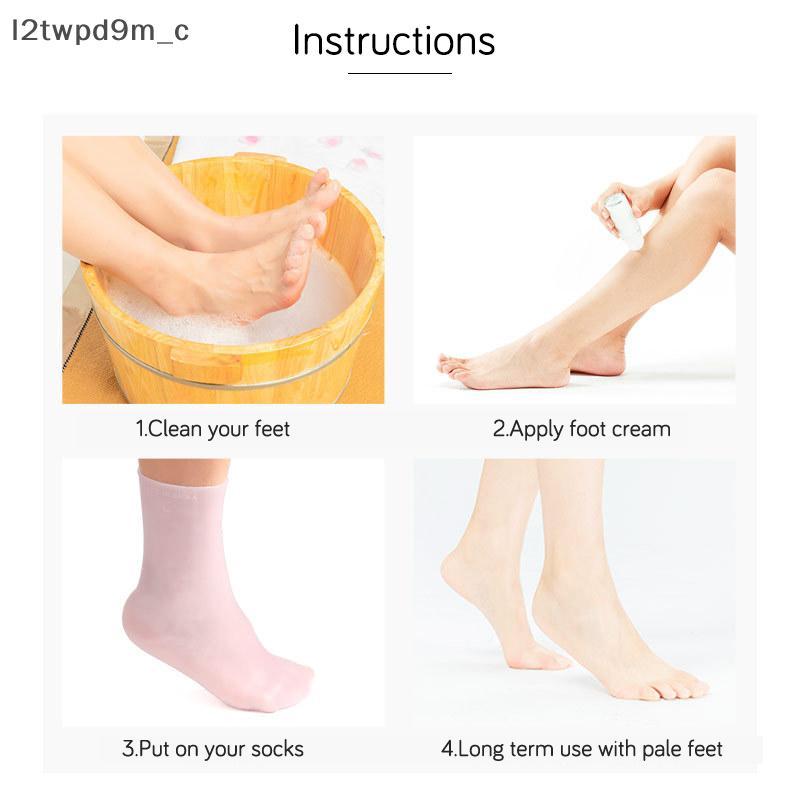 Cod 1 cặp sử dụng nhà chăm sóc bàn chân vớ Silicone giữ ẩm Gel gót chân bảo vệ chăm sóc bàn chân chống nứt mới
