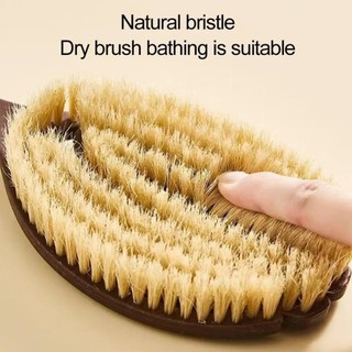 [Vận chuyển nhanh] Bàn chải chà lưng lông mềm tự nhiên tay cầm dài THEHOMECO, dụng cụ tắm