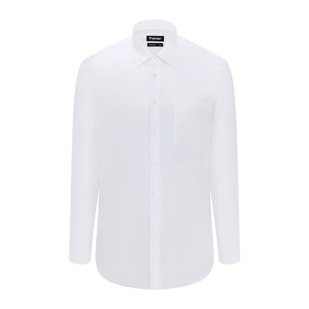 Áo sơ mi tay dài vạt tròn VIETTIEN vải Cotton form REGULAR VT00000624
