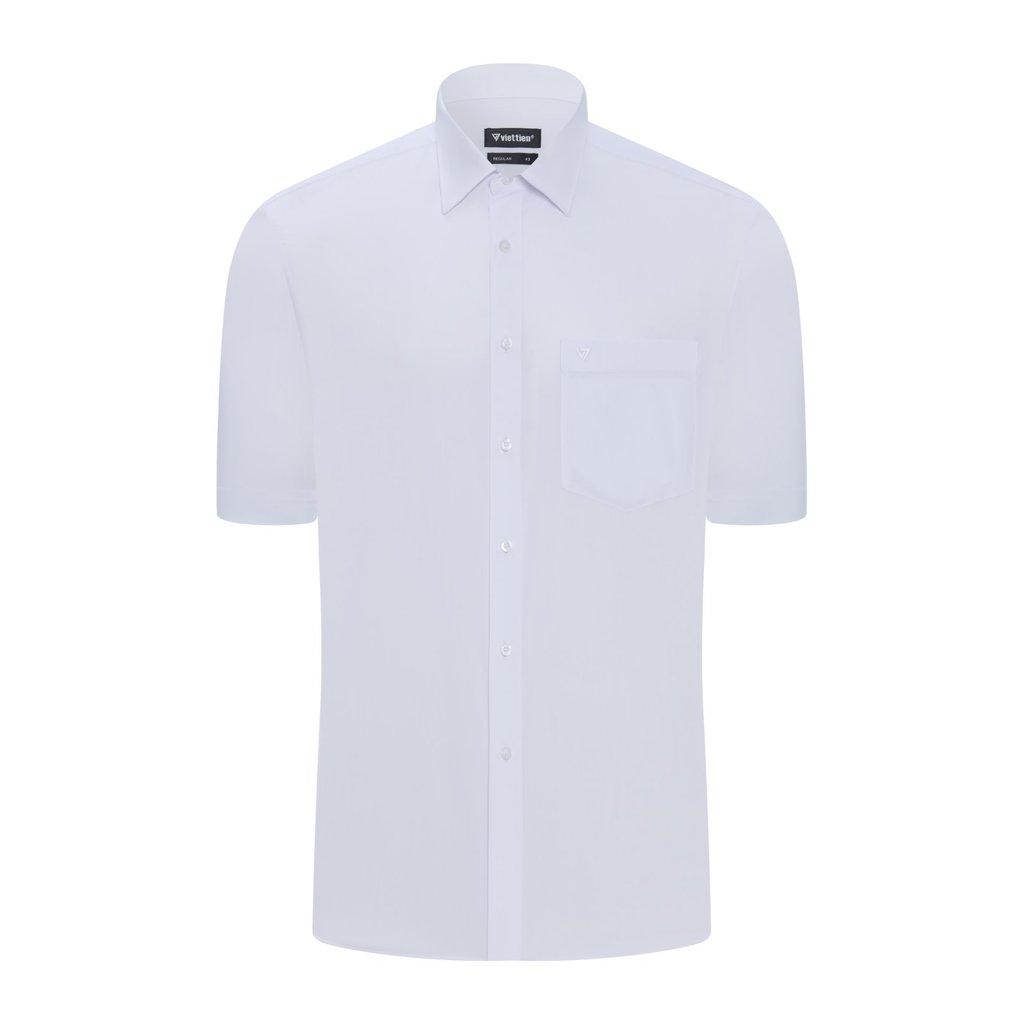 Áo sơ mi tay dài vạt tròn VIETTIEN vải Spun form REGULAR VT00000627