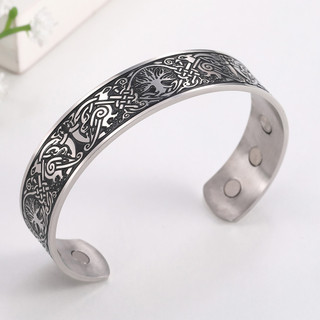 Skyrim Tình yêu bất tận - Thắt lưng dây sống kèm lắc tay thép không gỉ 316L và vòng cổ từ tính cho nam nữ