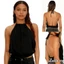 Áo Crop top không tay cổ dây màu trơn cho nữ