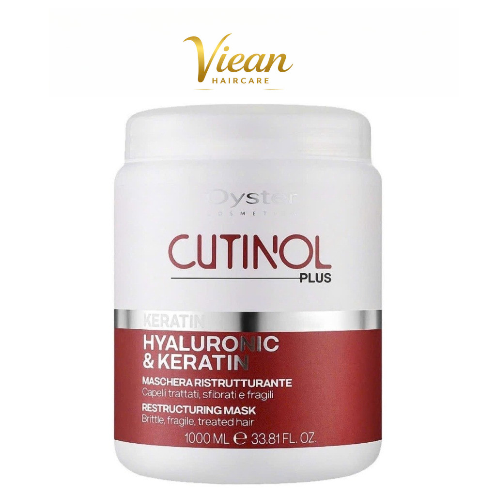 Kem Ủ Tóc OYSTER Cutinol Plus Hyaluronic & Keratin 1000ML Chính Hãng | Phục Hồi Cấu Trúc Tóc Hư Tổn