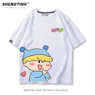 Magic Mi Lumi Road Hoạt Hình Áo Thun Tay Ngắn Cặp Đôi Cho Sinh Viên Mùa Hè - Cotton Nguyên Chất