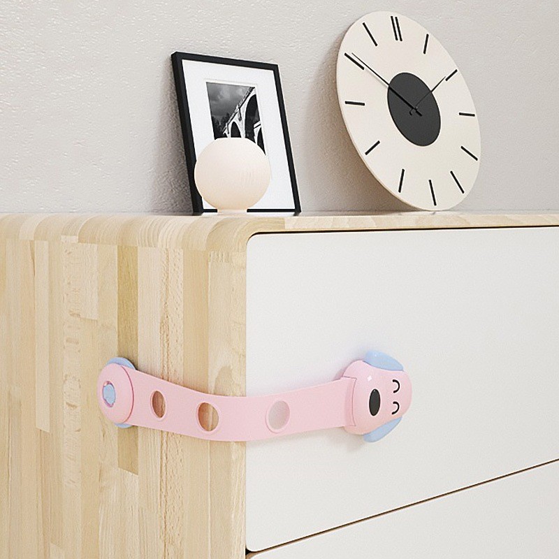 Khóa Chống Mở Tủ Cho Bé Dán Tủ Lạnh Ngăn Kéo Cánh Tủ Họa Tiết Động Vật Dễ Thương Bền Chắc DouDou A19