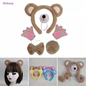 Woke Trang Phục Phụ Kiện Bộ Tai Băng Đô Nơ Mũi Đuôi Halloween Cosplay Đạo Cụ
