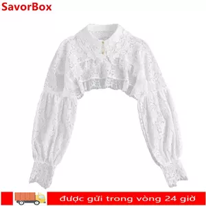 Khăn choàng cổ áo giả hoa voan SAVORBOX, phù hợp làm cardigan chống nắng cho bé gái