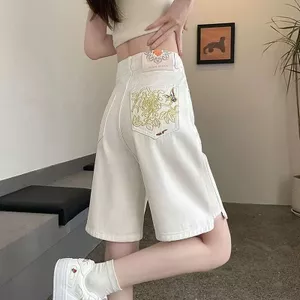 Quần Short Denim Phong Cách Trung Hoa Cho Nữ - Màu Trắng, Mùa Hè 2026