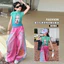Bé Gái Graffiti In Hình Mùa Hè 2026 Phong Cách Mới Trẻ Em Slim-fit Thời Trang Xếp Ly Top
