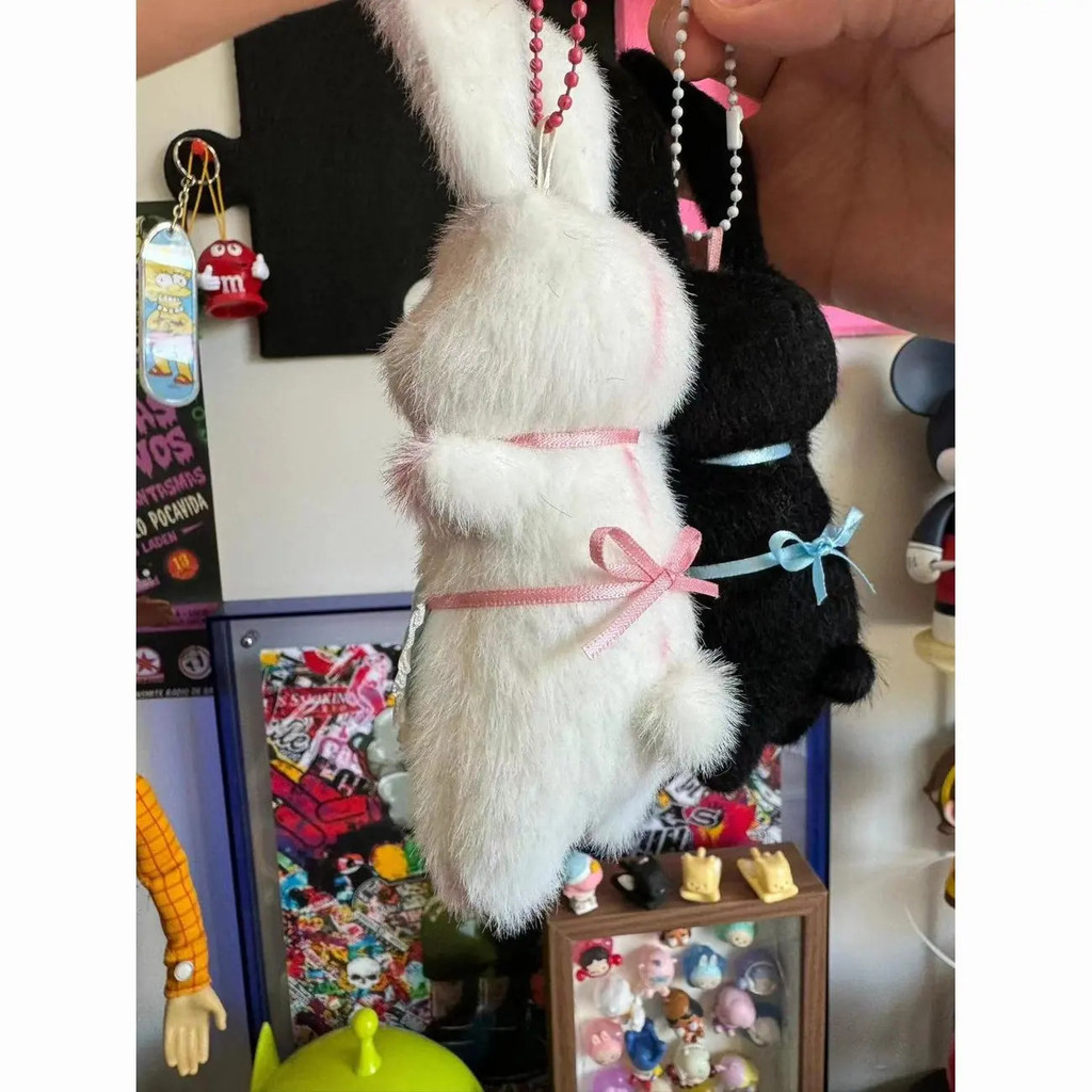 Schoolbag Tay Kéo Thỏ Phong Cách Nguyên Bản Đồ Trang Trí Mặt Dây Chuyền Dễ Thương Cùng Móc Túi Tay Búp Bê Thỏ Làm Phụ Kiện