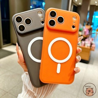 Dành Cho Realme 16 15 15X 15T 12 Pro Plus 11 11X 9i 7i Global 6i 5 5s 5i 5G 4G Vỏ Điện Thoại Màu Cam Từ Tính Đơn Giản Màu Kẹo Mờ Mờ Mờ Bé Trai Cô Gái Vỏ Trong Suốt