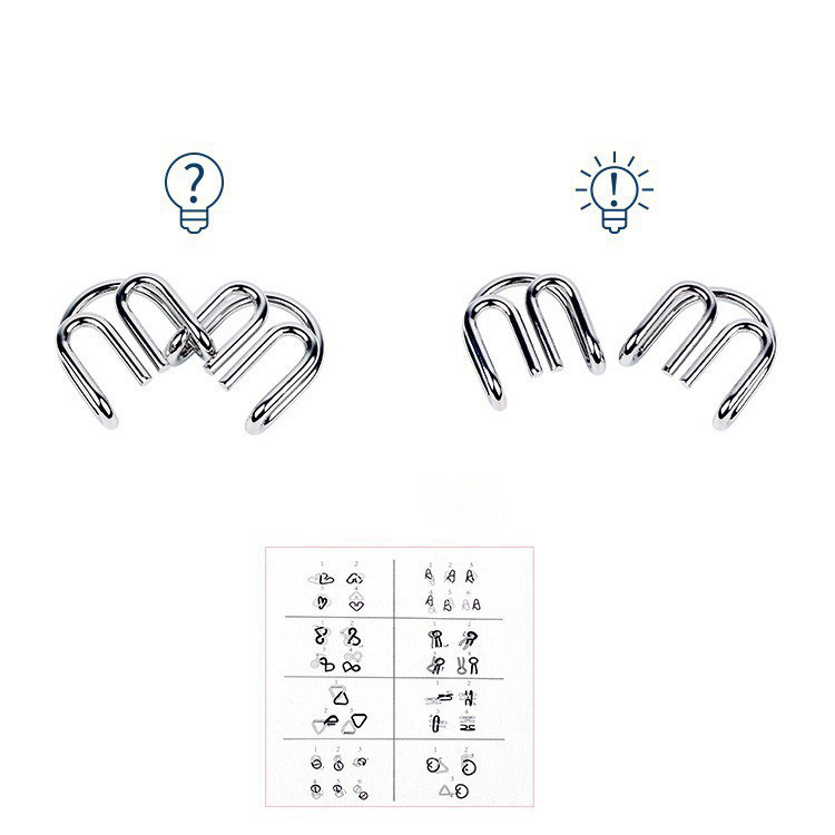 Trò chơi gỡ rối dạng khóa thông minh 24 món Đồ chơi thử thách IQ،Tháo lắp vòng sắt،Rèn tư duy logic،Phát triển quan sát