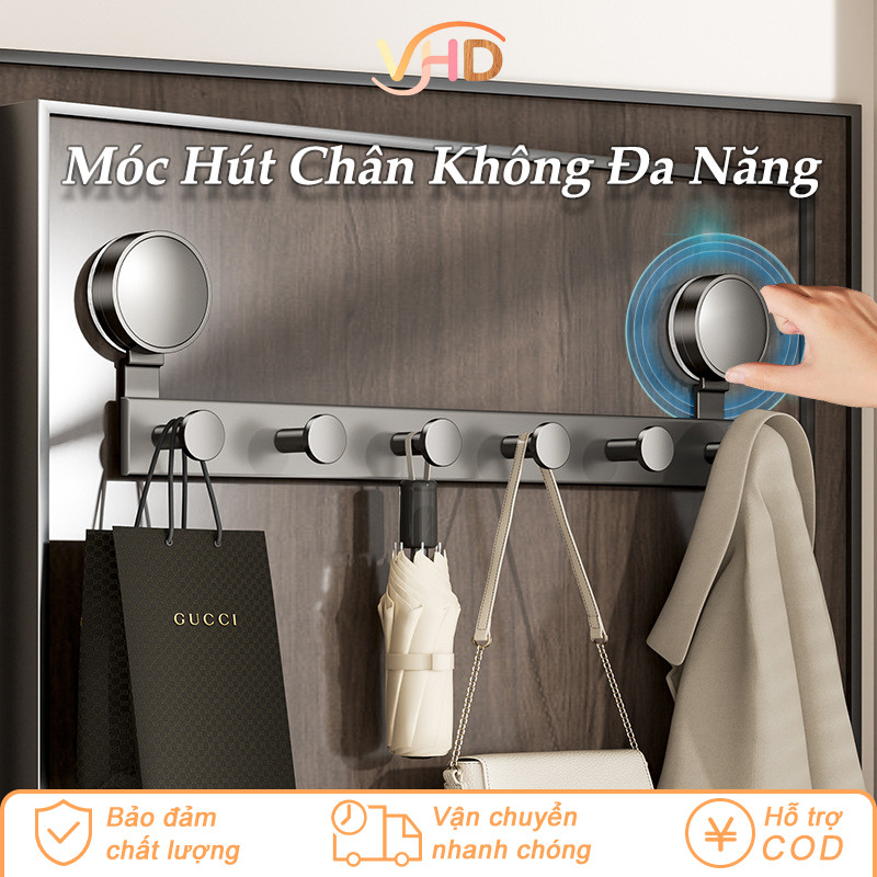 Móc Hút Chân Không Đa Năng – Nhôm Chống Gỉ, Không Khoan, Chịu 20kg, Dùng Cửa, Tường, Phòng Tắm