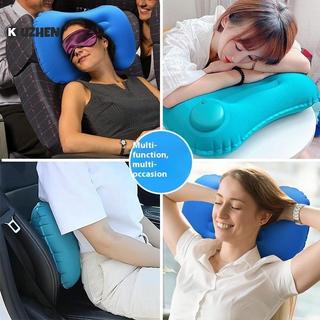 KUZHEN gối bơm hơi ngoài trời di động, nhẹ, mềm, hỗ trợ cổ và thắt lưng cho cắm trại, xe hơi