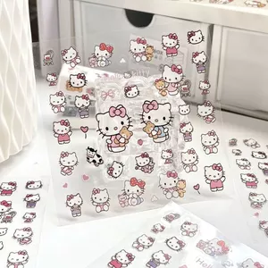 Sách Nhỏ Đỏ Cùng Phong Cách Mèo kitty Dễ Thương Trong Suốt Miếng Dán ins Hoạt Hình Giá Trị Cao Học Sinh Chống Thấm Nước Sổ Tay Đựng Bút Miếng Dán 26.3.26