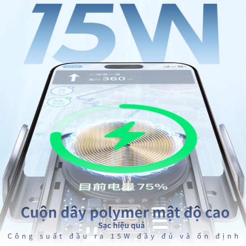 Giá Đỡ Điện Thoại Ô Tô Có Sạc Không Dây - Gắn Cửa Gió, Tự Động Xoay Ngang, Phù Hợp Mọi Dòng Điện Thoại