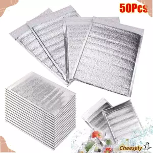 GIÁ RẺ 50 Cái / gói Túi Cách Nhiệt, Túi Đựng Đồ Uống Đựng Đồ Uống Túi Giấy Nhôm, Gấp Có Đóng Cửa Túi Làm Mát Nhiệt Thực Phẩm Ấm Lạnh