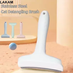 Bàn chải gỡ rối mèo LAKAM, Lược chải chống chó đầu vòm, Tay cầm tiện dụng bằng thép không gỉ Dụng cụ chải lông thú cưng để chăm sóc tóc cho thú cưng