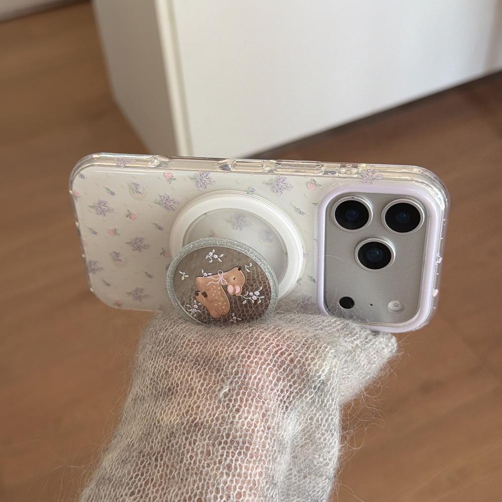 Ốp Lưng Cứng Tương Thích Với iPhone 13 14 14Pro 14ProMax 15 15Pro 15ProMax 16 16Pro 16ProMax 17 17Pro 17ProMax Ốp Nam Châm Họa Tiết Hoa Thơm Tím