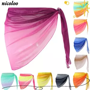 Đầm đi biển NICOLOO, Chất liệu voan Áo tắm dài ngắn Coverups, Thiết kế gợi cảm Vải Sheer Bảo vệ UPF Thoáng khí khô nhanh Sarongs Đồ bơi