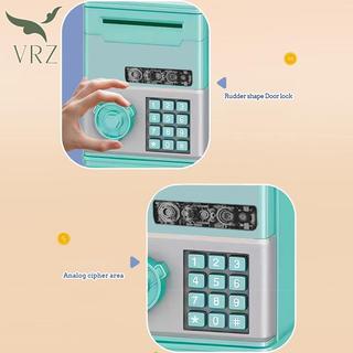 VRZ Tự Động Mini An Toàn Đồng Tiền Tiết Kiệm Tiền Hộp Tiền Mật Khẩu Quầy Mã Chìa Khóa Lo Đồng Xu Ngân Hàng ATM Trẻ Em HOT
