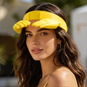 MỘT Mũ chống nắng bằng nhựa thời trang sáng tạo Mũ băng đô hình ngộ nghĩnh với hình dạng tay độc đáo để đi bộ đường dài và đi biển