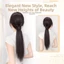 THEGIRL8B Đuôi ngựa dài tự cuộn dây, Phần mở rộng tóc Tóc giả tổng hợp thanh lịch, Quấn linh hoạt lười biếng xung quanh Bộ tóc thẳng thấp lông tơ