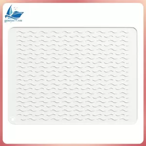 Thảm sấy bát đĩa bằng silicon - Tấm thoát nước mặt bàn nhà bếp chịu nhiệt, có thể gập lại, chống trượt cho bát đĩa, khay nhỏ giọt bồn rửa