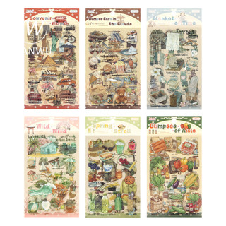 JIANWU Nhật Ký Chữ Viết Tay Series Vintage Cuộc Sống Xây Dựng Phong Cảnh Chất Liệu Cắt Dán PET Sáng Tạo DIY Tạp Chí Văn Phòng Phẩm
