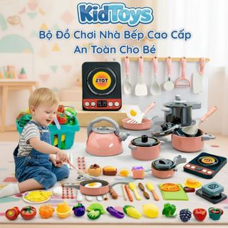 Bộ đồ chơi nhà bếp KidToys Playhouse – bộ nấu ăn mô phỏng có hộp đồ chơi cho bé