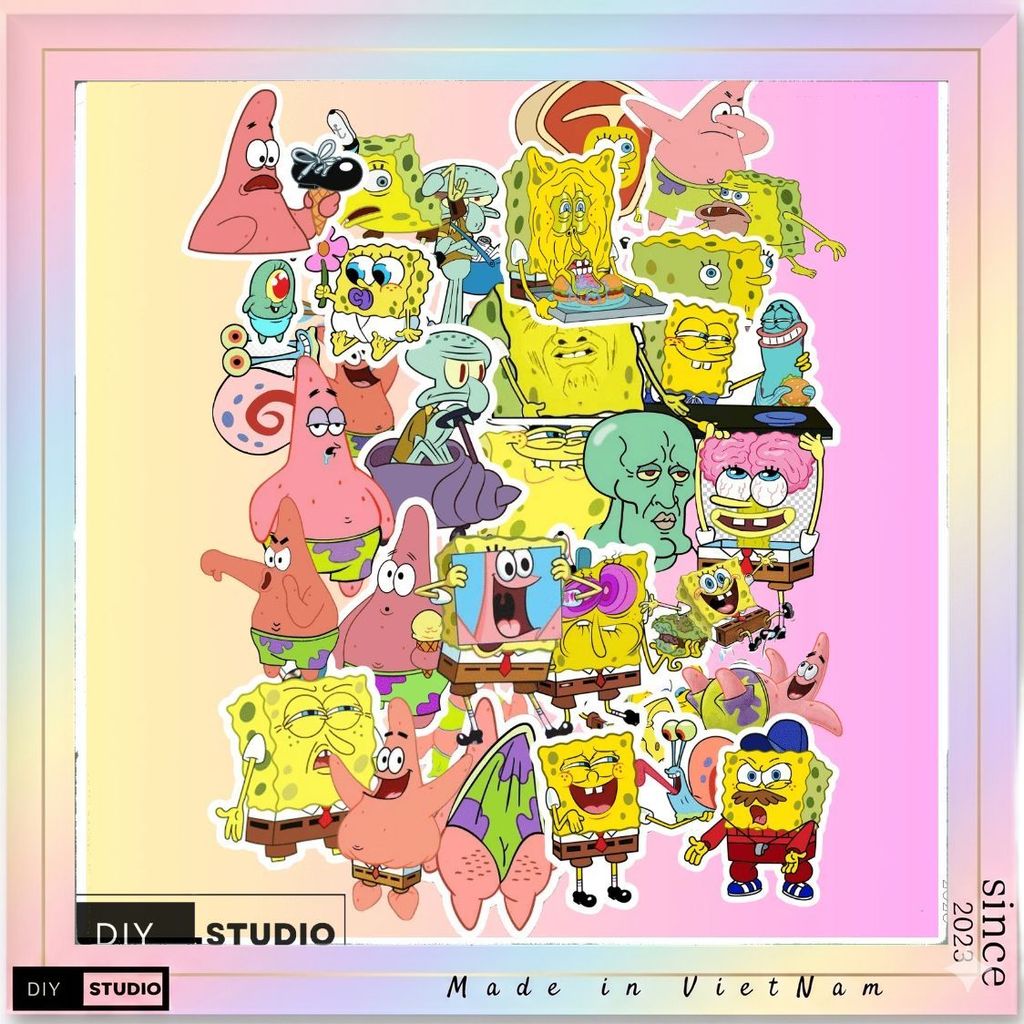 100 Chiếc Hoạt Hình Dễ Thương Q-Version SpongeBob SquarePants Patrick Dán Cho Laptop Notebook Decal hoạt hình bọt biển