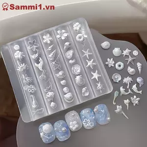ZK 1 Chiếc Lily Shell Coral 3D Acrylic Móng Tay Khuôn DIY Làm Móng Tay Nghệ Thuật VN