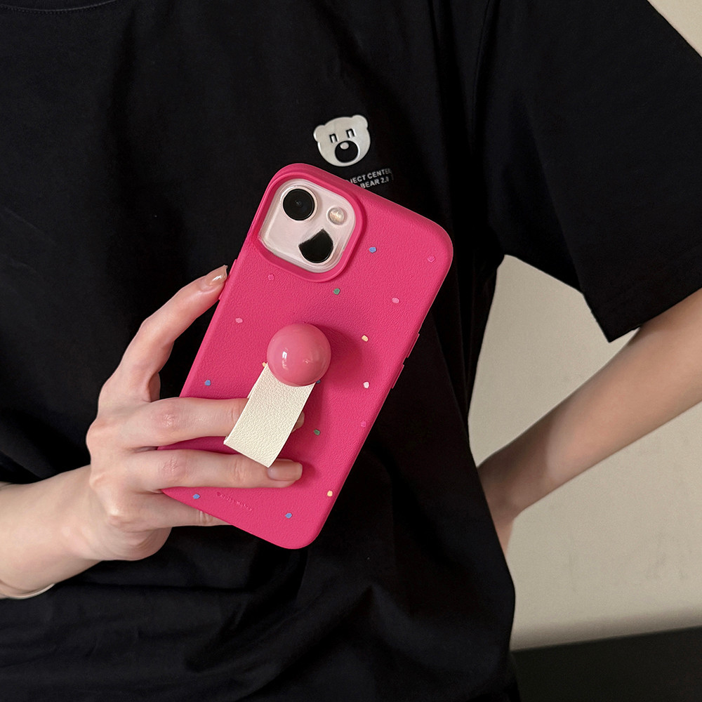 Ốp Điện Thoại Bóng Nhỏ Chấm Bi Nhỏ Phong Cách Hàn Quốc Thích Hợp Cho iPhone17ProMax Ốp Điện Thoại Playful Dễ Thương Thích Hợp Cho iPhone16pro Bao Gồm Tất Cả 15 Phong Cách Mới 14 Mềm 13 Da Giả 12 Vỏ Bảo Vệ Chống Sốc