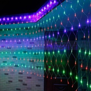 Đèn LED lưới mắt cáo 3mx2m trang trí ngoài trời-chống nước led Đèn màu,sắp xếp lễ hội cây Giáng sinh trang trí nhà vườn