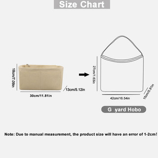 Túi lót nỉ định hình, tổ chức bên trong cho túi G-y-Hobo, tote, ví, giữ form