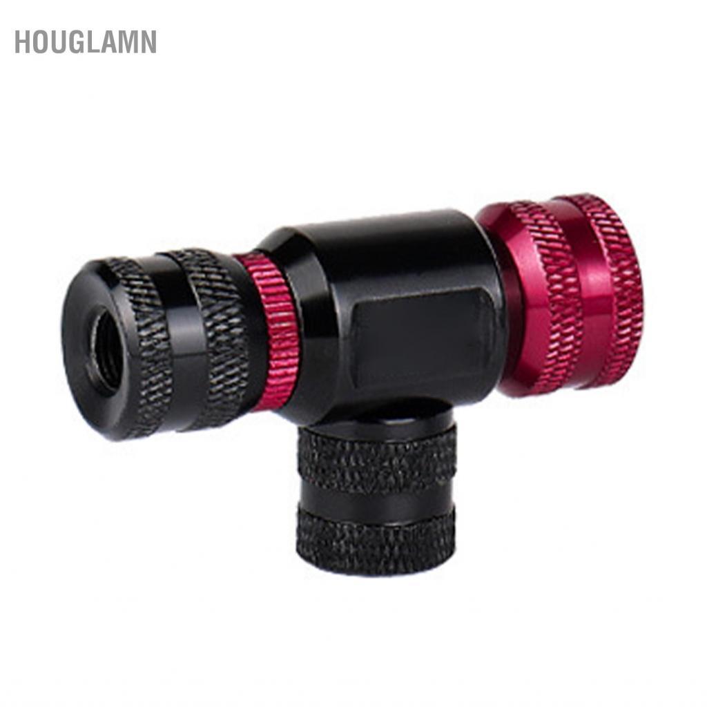 houglamn Oreilet Máy bơm lốp xe đạp CO2 Vòi phun phồng nhanh cho xe đạp đường trường và xe đạp leo núi Tự động nhận biết bơm hơi bằng cách xoay Phù hợp với van Pháp của Hoa Kỳ mà không cần chuyển đổi (Đen-Đỏ)