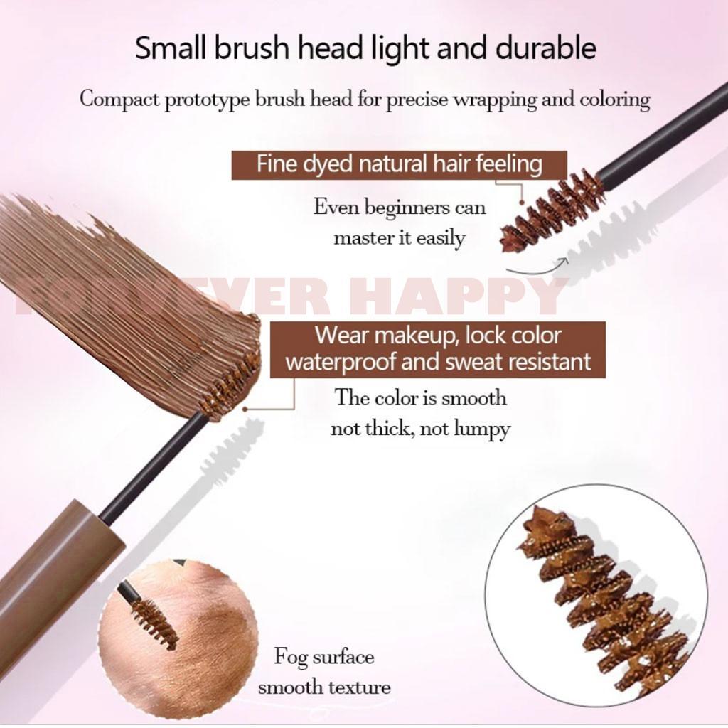 Mascara Lông Mày Chống Thấm Nước - 3 Màu Nâu Đậm Tự Nhiên Có Cọ