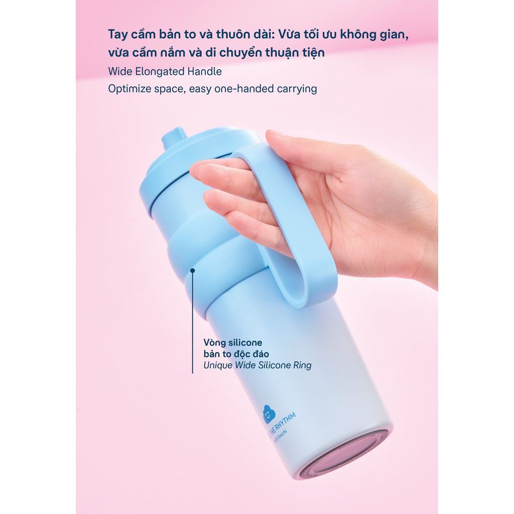 [NEW] Bình giữ nhiệt FUJI CHARM Inochi 750ml có 5 lớp cách nhiệt, lõi phủ sứ kèm ống hút inox có nắp đậy