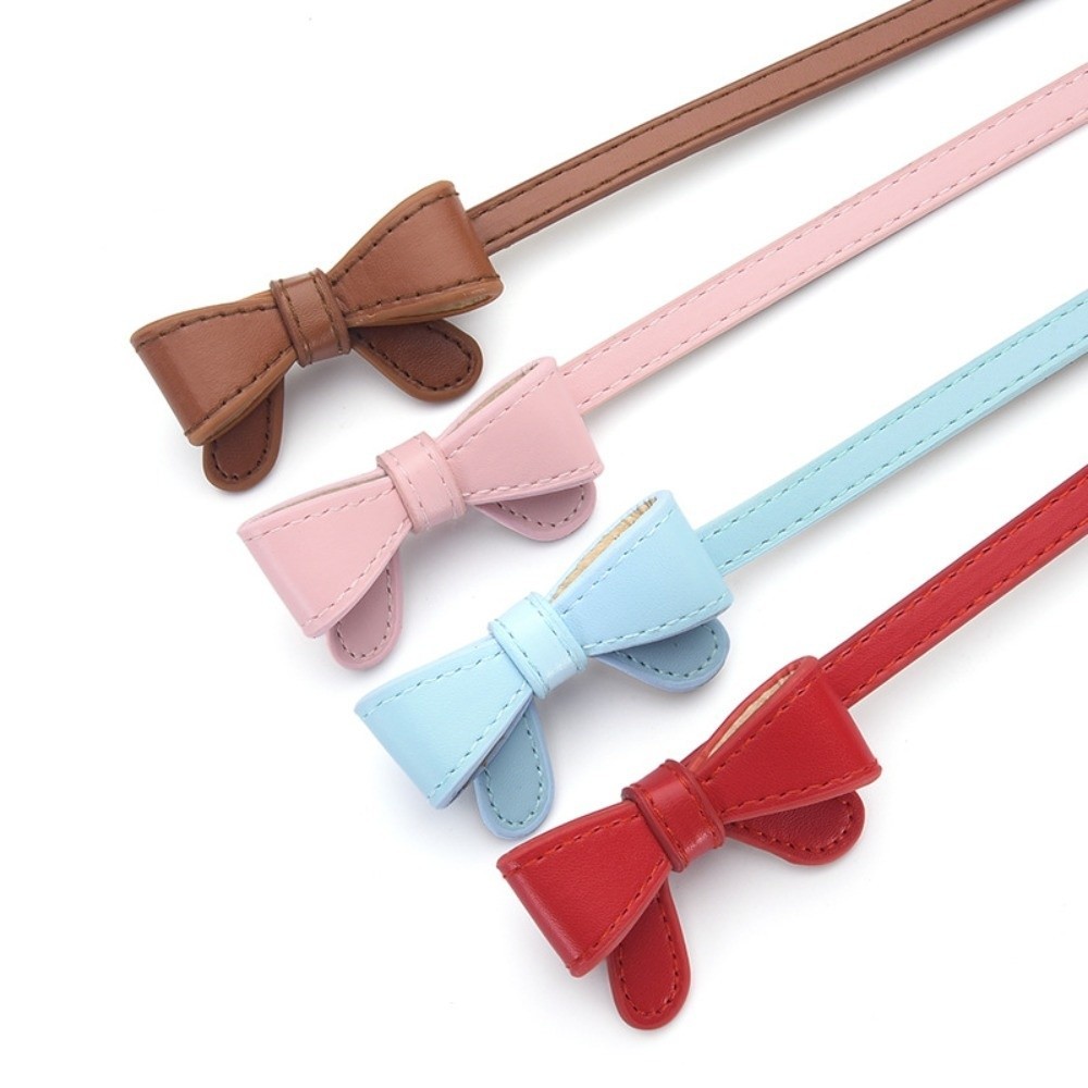 Thắt lưng da mỏng Hobbyin với thiết kế nơ điều chỉnh, màu sắc đơn giản cho phụ kiện nữ
