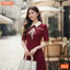 Đầm thiết kế BEMINE cổ đức viền dây nơ dáng chữ A phù hợp đi làm-B412
