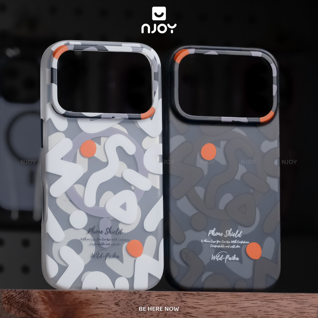 Ốp Lưng Nhám Mờ Graffiti Nút Bấm Kim Loại Vòng Sạc Không Dây Cho Điện Thoại iPhone 18 Pro Max 17 16 15 14