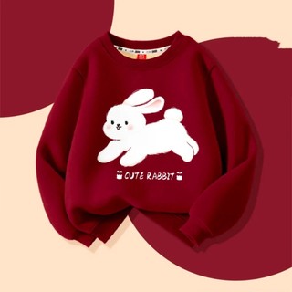 Áo nỉ mỏng nhẹ, thời trang, đa năng, in hình hoạt hình màu đỏ tía dành cho bé gái, kiểu dáng lễ hội, in một mặt