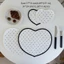 MONOSTYLE Placemats hình trái tim, Thảm cốc nước trang trí bằng vải Cotton, Chăn kiểu Pháp Tình yêu chấm bi chấm bi Thảm thực phẩm phương Tây Trang trí nội thất