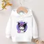 Áo Hoodie có mũ trùm đầu hoạt hình Kuromi Kids Áo Hoodie dài tay nhẹ dành cho trường học và mặc hàng ngày