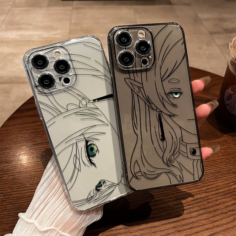 Ốp Điện Thoại Trong Suốt Mềm Anime Frieren Cho iPhone 17 ProMax 16 / 15 / 14 / 13 / 12 / 11 Bảo Vệ Camera Vỏ iPhone Chống Sốc