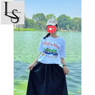 Áo Thun Huế Du Lịch Cotton Tay Lỡ Unisex, Áo Phông Việt Nam Nam Nữ, Mùa Hè,Form Rộng Oversize
