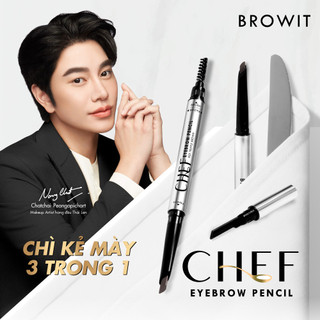 Chì Kẻ Mày 3in1 Browit Chef Eyebrow Pencil Giúp Định Hình Chân Mày Sắc Nát Và Tự Nhiên 0.15g