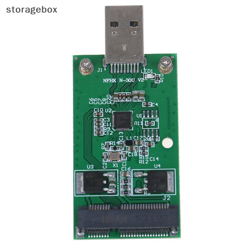 [hộp lưu trữ] 1Pc Mini USB 3.0 sang PCIE mSATA SSD gắn ngoài Thẻ chuyển đổi băng tải PCBA Đẹp