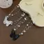 H Ankmp Necklace Nhiều Lớp Ngọc Trai Hình Bướm, Phù Hợp Làm quà Tặng hoặc Phụ Kiện Cưới